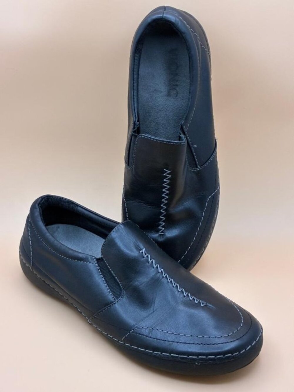 VIONIC Addison Leather Shoes Women’s Size 7.5 Black Orthaheel Slip On Comf